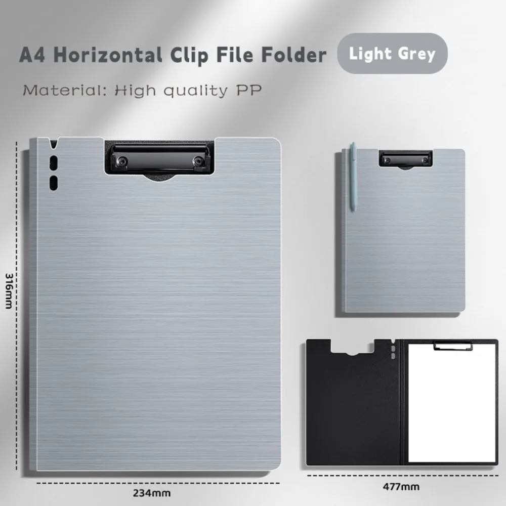 

Thickened PP A4 File Folder Horizontal/Vertical Clip Retro Color Writing Pad Test Paper Storage Document Organizer