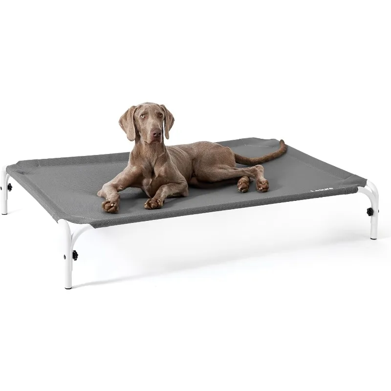 

Elevated Raised Outdoor Dog Bed - XXL Cooling Dog Cot Bed Easy to Assemble, Lifted Pet Bed with Durable Breathable Teslin Mesh