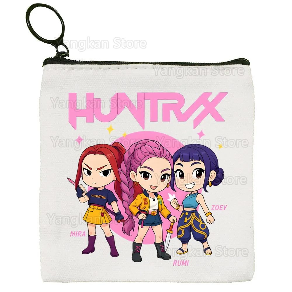 حقيبة قماش مطبوعة برسوم كارتونية من KPop Demon Hunters Zoey Rumi Mira بتصميم قماشي حقيبة تخزين بسيطة وعصرية