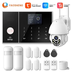 Home Security Tuya Home Alarm Wireless Smart System 2G GSM Wifi Home Child Safety protection Anti-theft Camera automation
