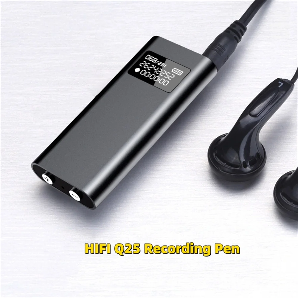 8GB Q25 Portable Black Clip Recording Pen MP3 Player HD Noise Cancelling Intelligent Voice-control Recorder