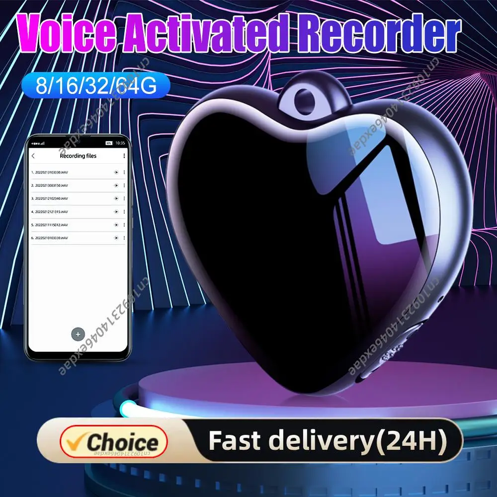 

Цифровой диктофон в форме сердца с голосовой активацией, таймером и функцией микро-записи, подвеска для записи лекций, совещаний, интервью
