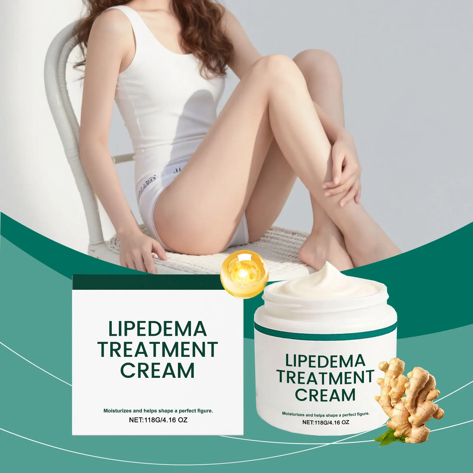 Ginger Skin Tightening Body Lotion Promote Fat Metabolism Eliminate Edema Improve Muscle Sagging Smoothing Skin Body Care Cream