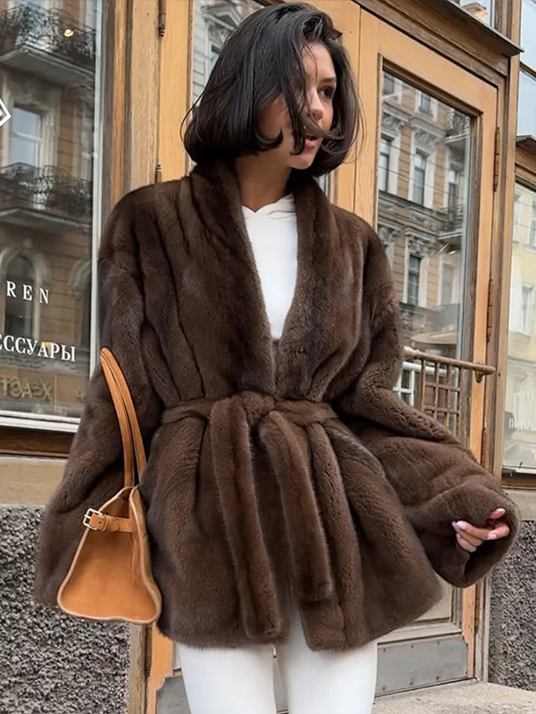 Повседневное коричневое короткое пальто из искусственного меха, модная пушистая свободная теплая куртка с лацканами и v-образным вырезом с длинными рукавами, женская зимняя офисная верхняя одежда
