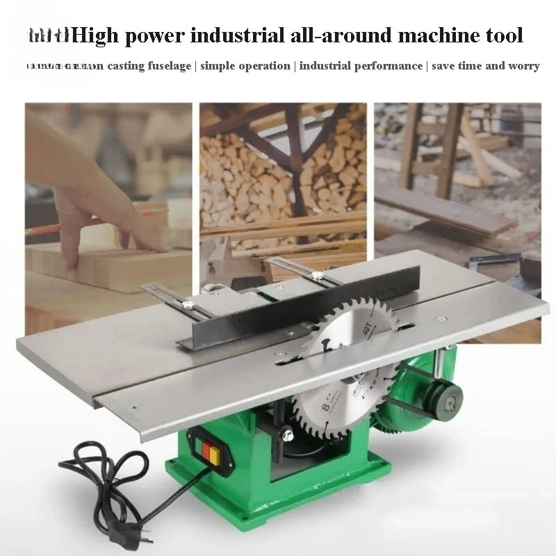 3 In 1 2.2KW Electric Planer Multi-function Woodworking Table Planing Small Table Saw Table Drill Body Cutting Machine Planer