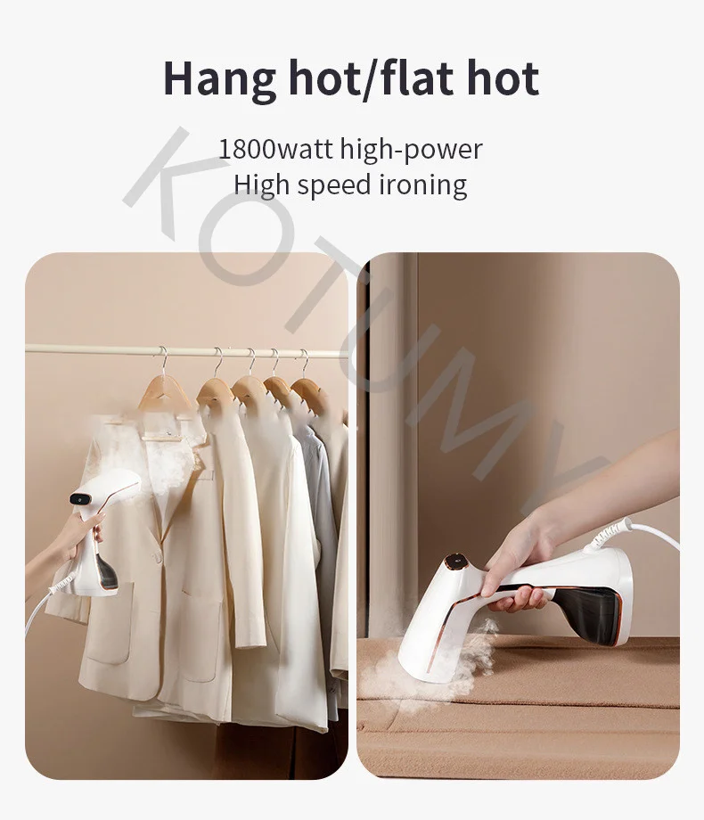 1800W handheld steam hanging iron with touch screen control, portable household iron