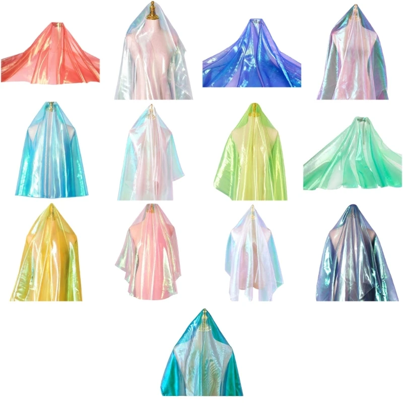 Color-Shifting Organza Fabric with a Firm Sheer Hand for Stage Costumes, Accents, Flower Wrapping, and Decorative Sewing Y08E