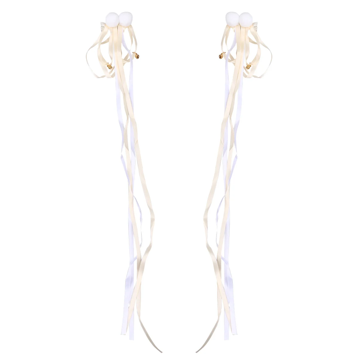 

1Pair Tassel Hairpin Handmade Chinese Ribbon Clip for Hanfu Decoration Festival Wedding Daily Styling