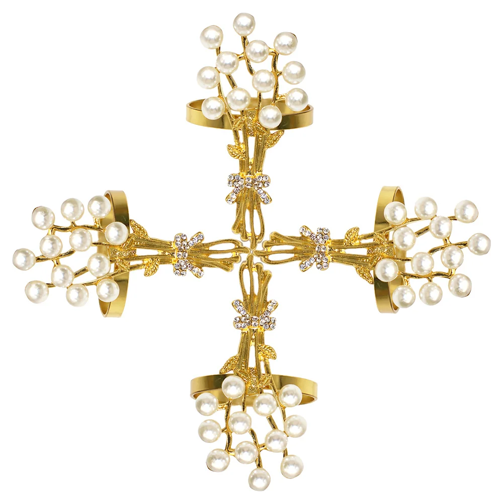 

4Pcs Elegant Napkin Rings Stylish Holders for Wedding Dinner Parties Reusable Unique Decorative Table Accessories