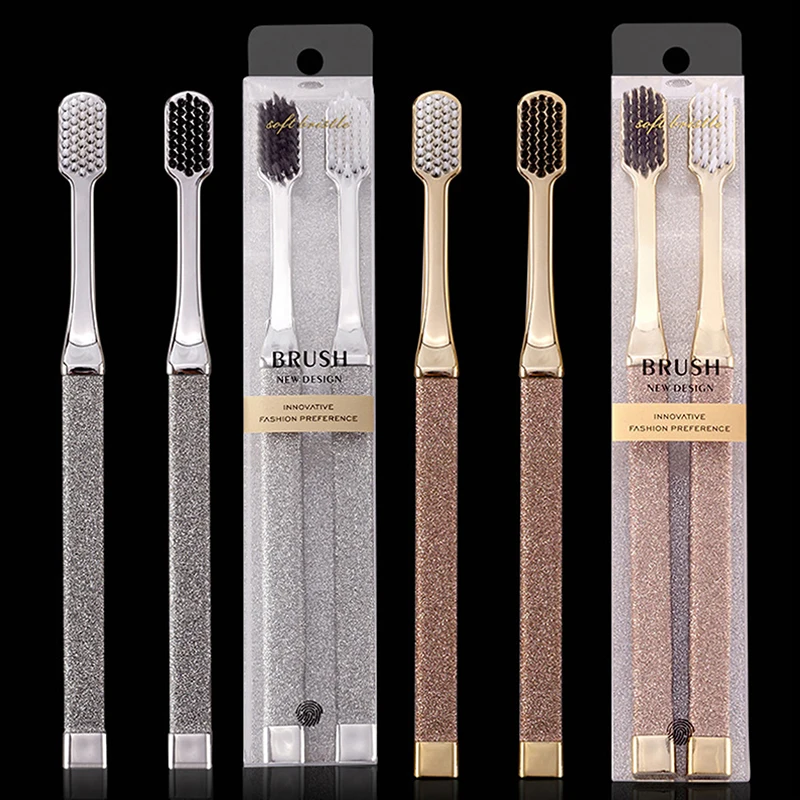 2 個大人の柔らかい毛歯ブラシ歯と歯茎の徹底的なクリーニングのための健康ケアカップル歯ブラシ毎日の使用