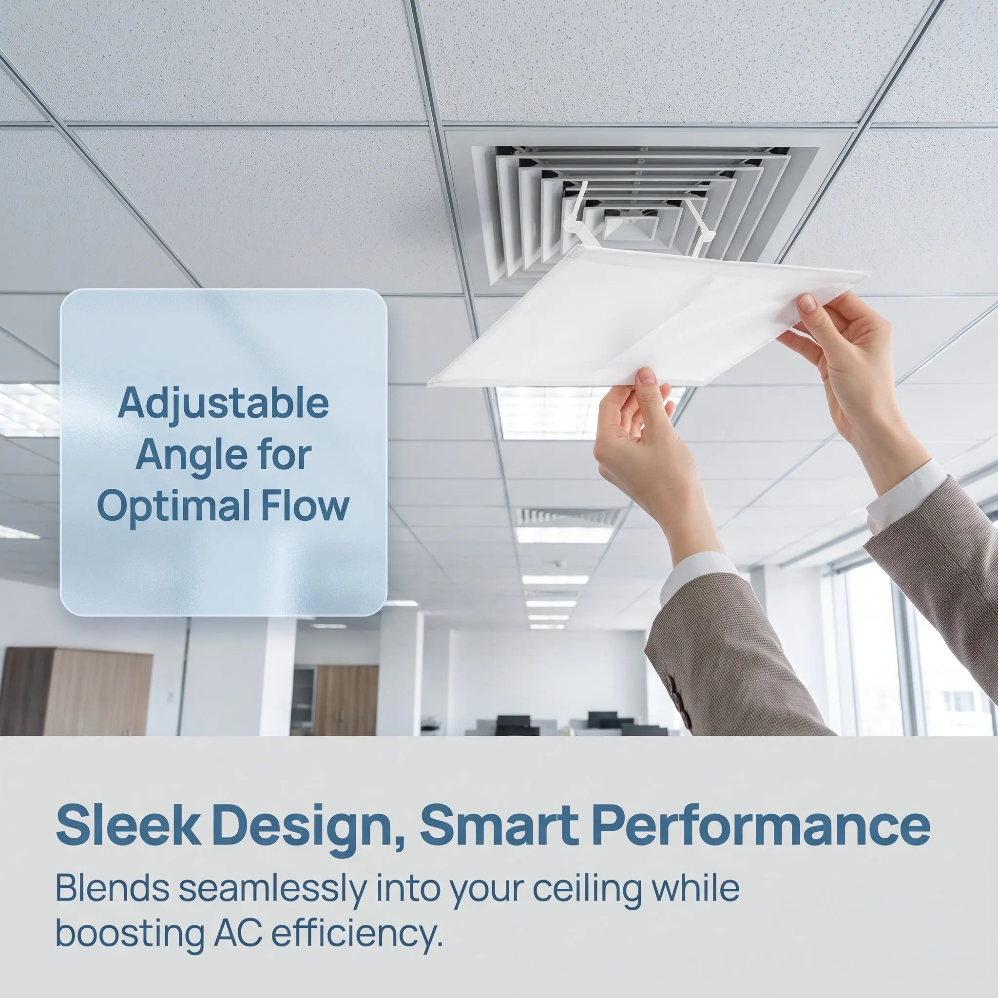 Square Central Air Conditioner Windshield Deflector Ceiling Air Deflector Baffle Vent Cover Preventing Direct Blow