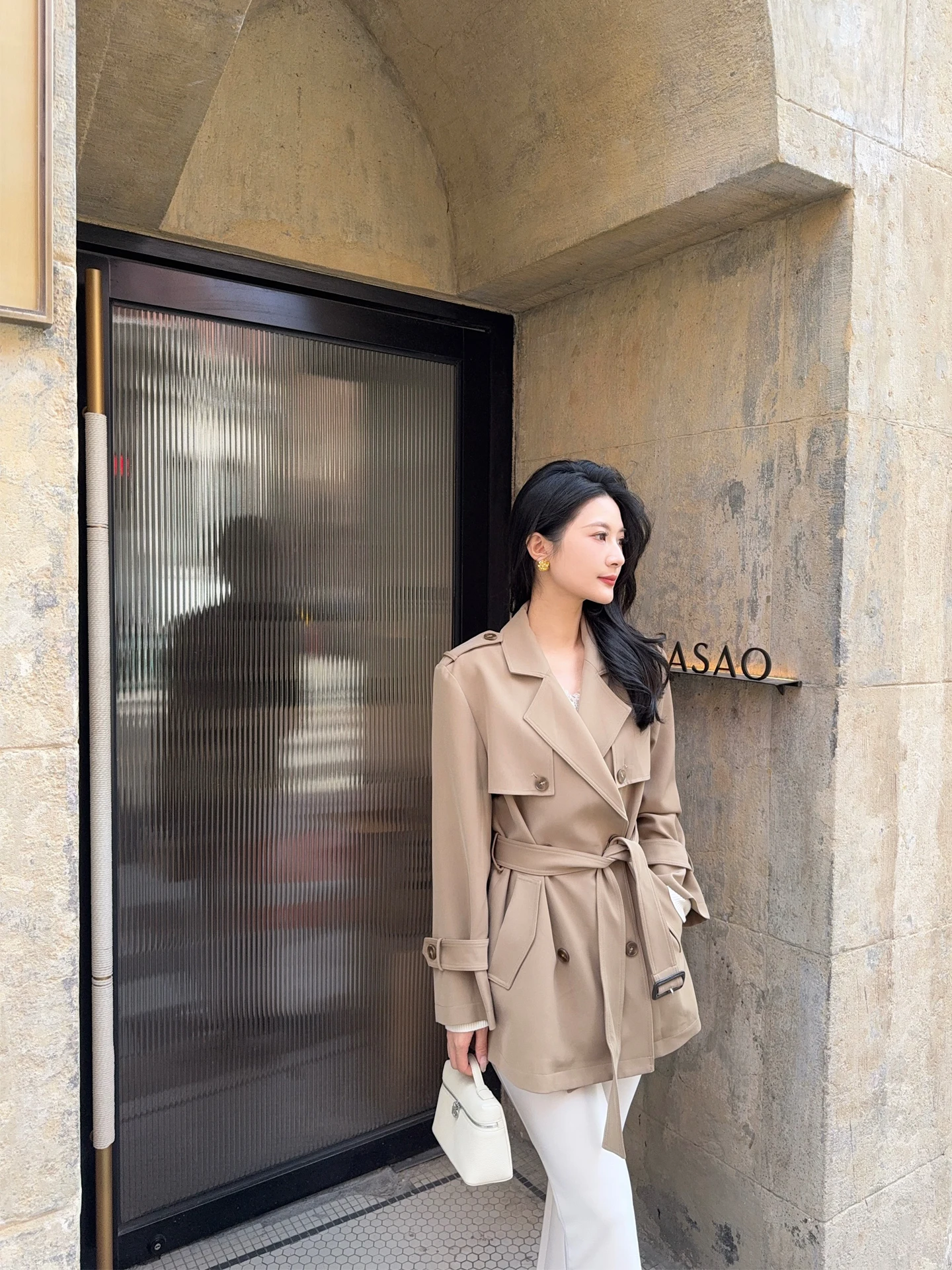 

Женская ветровка Ele Khaki: Модная повседневная верхняя одежда, простое осеннее пальто из коллекции Mmm с V-образным вырезом и длинными рукавами