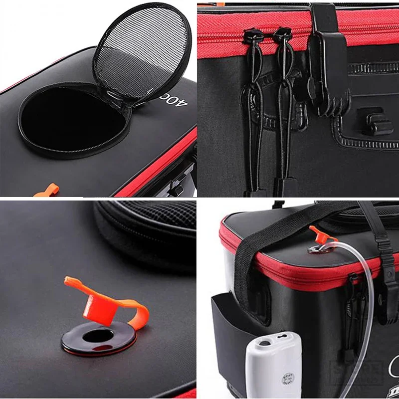 Shoulder Multifunction Fishing Bag Portable Fold Live Fish Storage Box With Oxygen Pump Bucket Tackle Outdoor Fishing Equipment