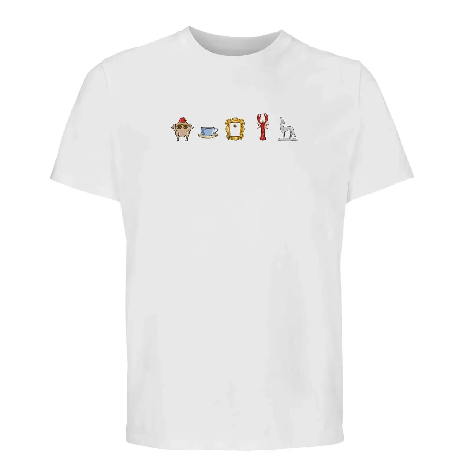 Organic Cotton Friends TV Show T Shirt Hand Drawn 90s Retro Design vintage Washed graphic Stretched homme Slightly Unisex Soft
