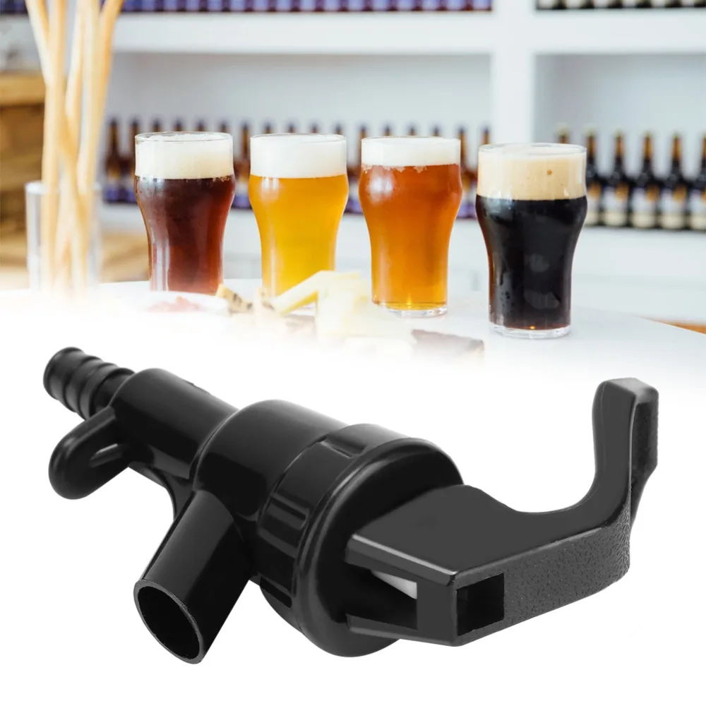 5pcs Black Plastic Squeeze Tap Plastic 1/4 Inch Barb Connection Picnic Tap Ball Lock Line Compatible 20 PSI Serving Pressure