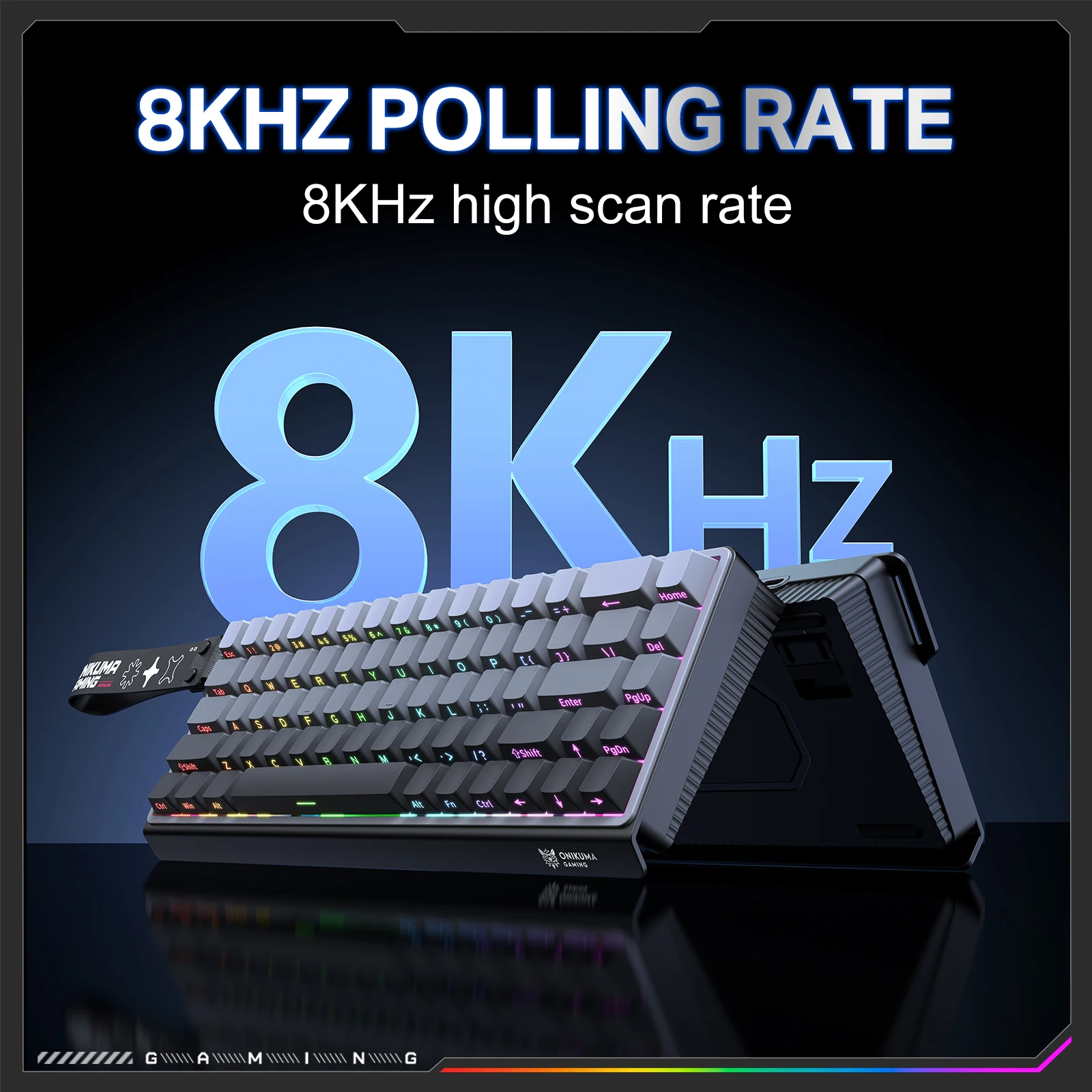 

ONIKUMA НОВЫЕ магнитные игровые клавиатуры, проводная, 60% 0,01 мм, быстрый триггер, 8000 Гц, SOCD/Rs, скорость 0,125 мс, 128 К, G69