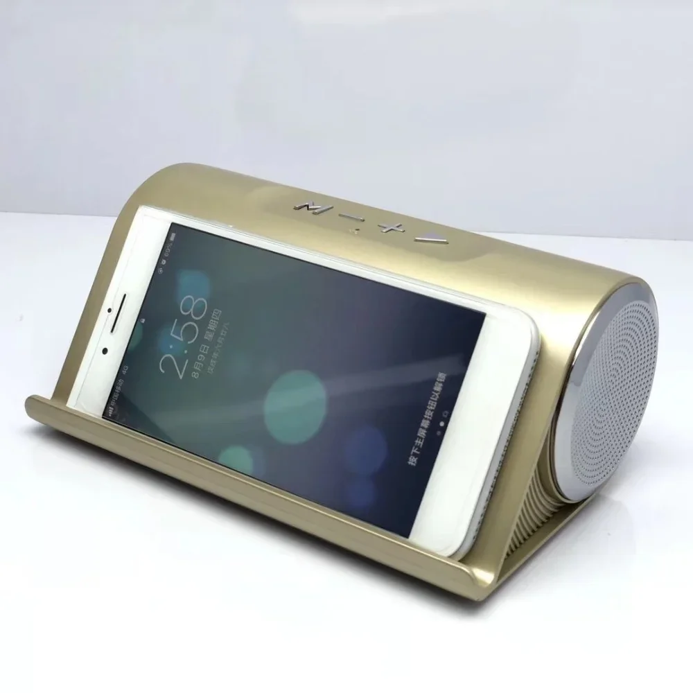Multi Function Bluetooth Speaker With Built-in Phone Stand Large Horn Stereo Sound Support TF FM Radio Portable Desktop Travel S