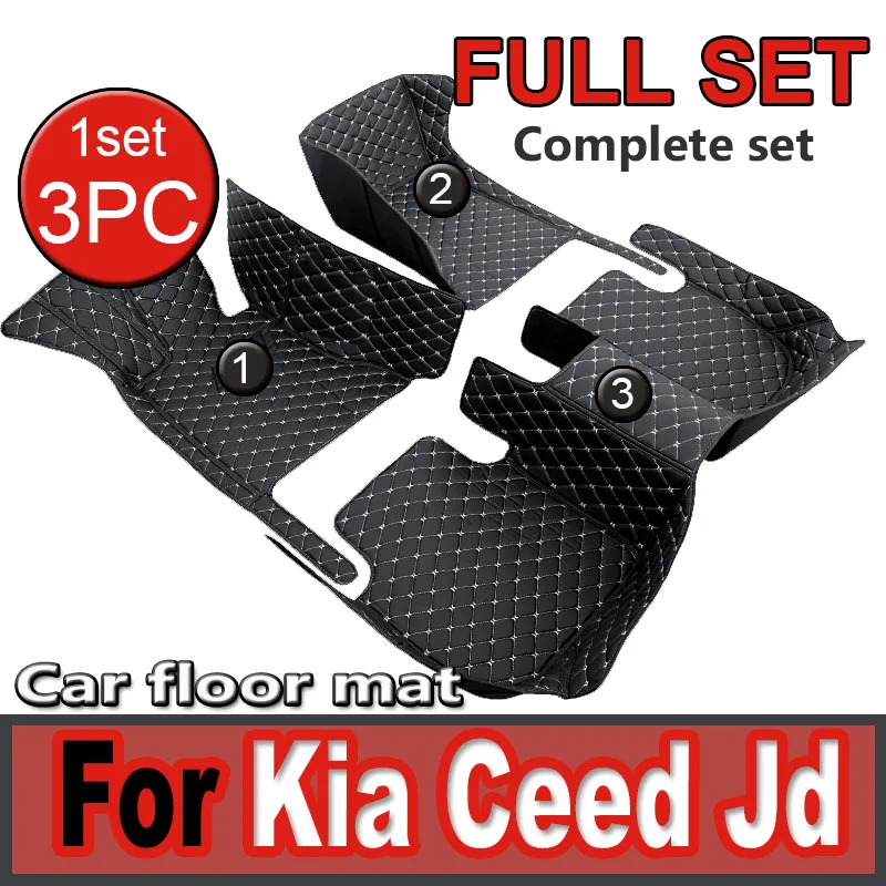 Car Floor Mat For Kia Ceed Jd 2014 2015 2016 2017 2018 2019 2020 Man Non-Slip Luxury Woman Foot Pad Auto Interior Rugs Accessory