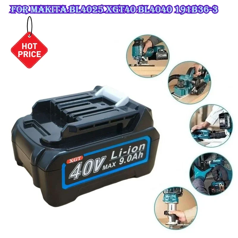 40V 9000mAh Max Replacement Lithium Battery for Makita BL4025 XGT40 BL4040 191B36-3 Rechargeable Batteries Li-ion Power Tool