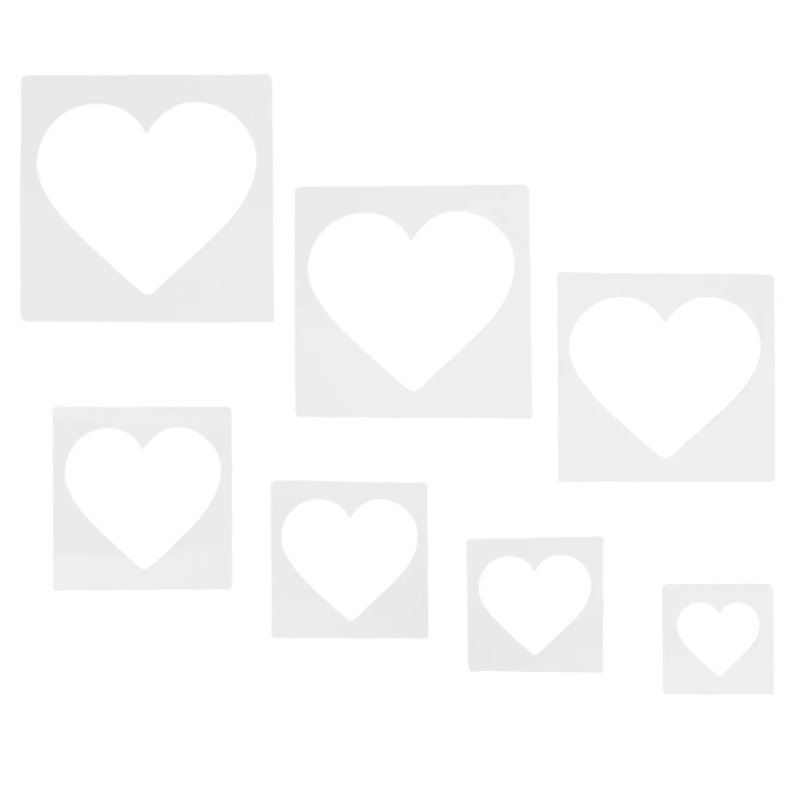 

Набор из 7 многоразовых пластиковых трафаретов в форме сердца для распыления краски, для декора стен, на День святого Валентина и День матери