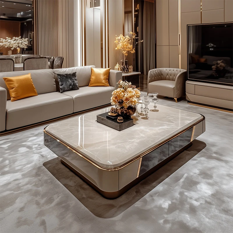 Designer Modern Coffee Table European Storage Rustic Minimalist Center Coffee Table Luxury Meuble Salon Furniture For Home