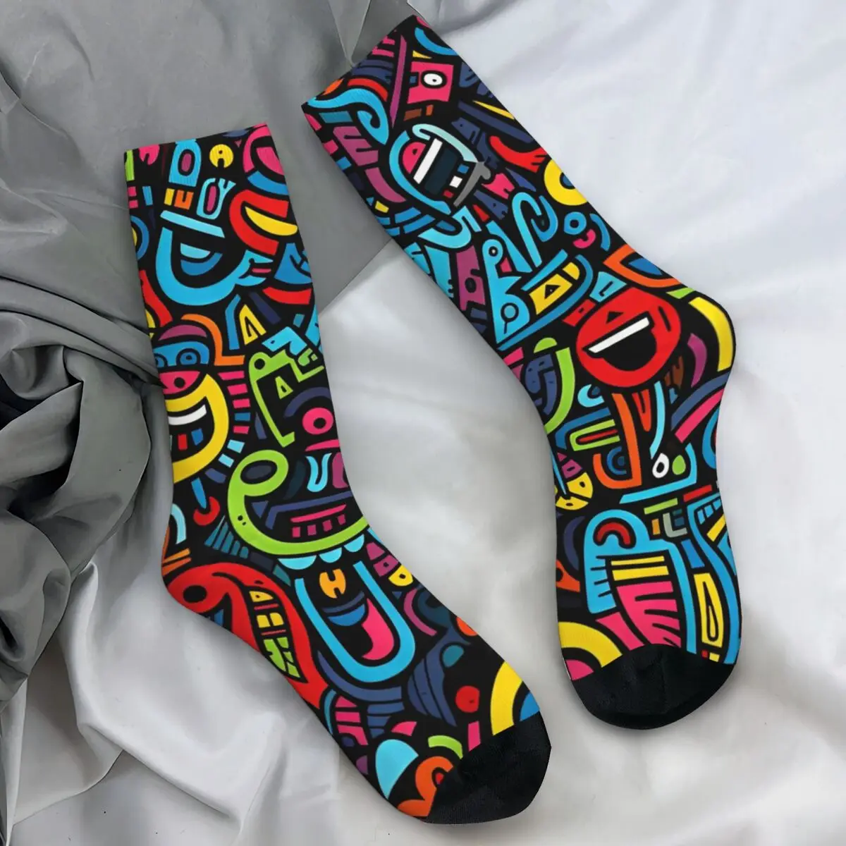 

Fancy Monsters Stockings Design Funny Socks Autumn Non Slip Socks Men's Climbing Soft Breathable Socks