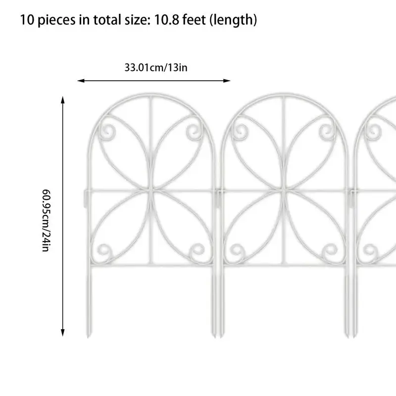 10 قطعة سياج حديقة الزخرفية المعدنية المقاومة للصدأ لا حفر سياج حديقة المبارزة حاجز الحيوان زهرة الأسوار والحدود للحيوانات الأليفة