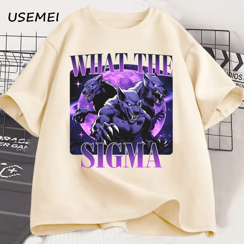 

What The Sigma Wolf T-Shirt Funny Alpha Wolf Tshirt Mental Health T Shirt Harajuku 90s Graphic Tee Shirt Mens Designer Clothes