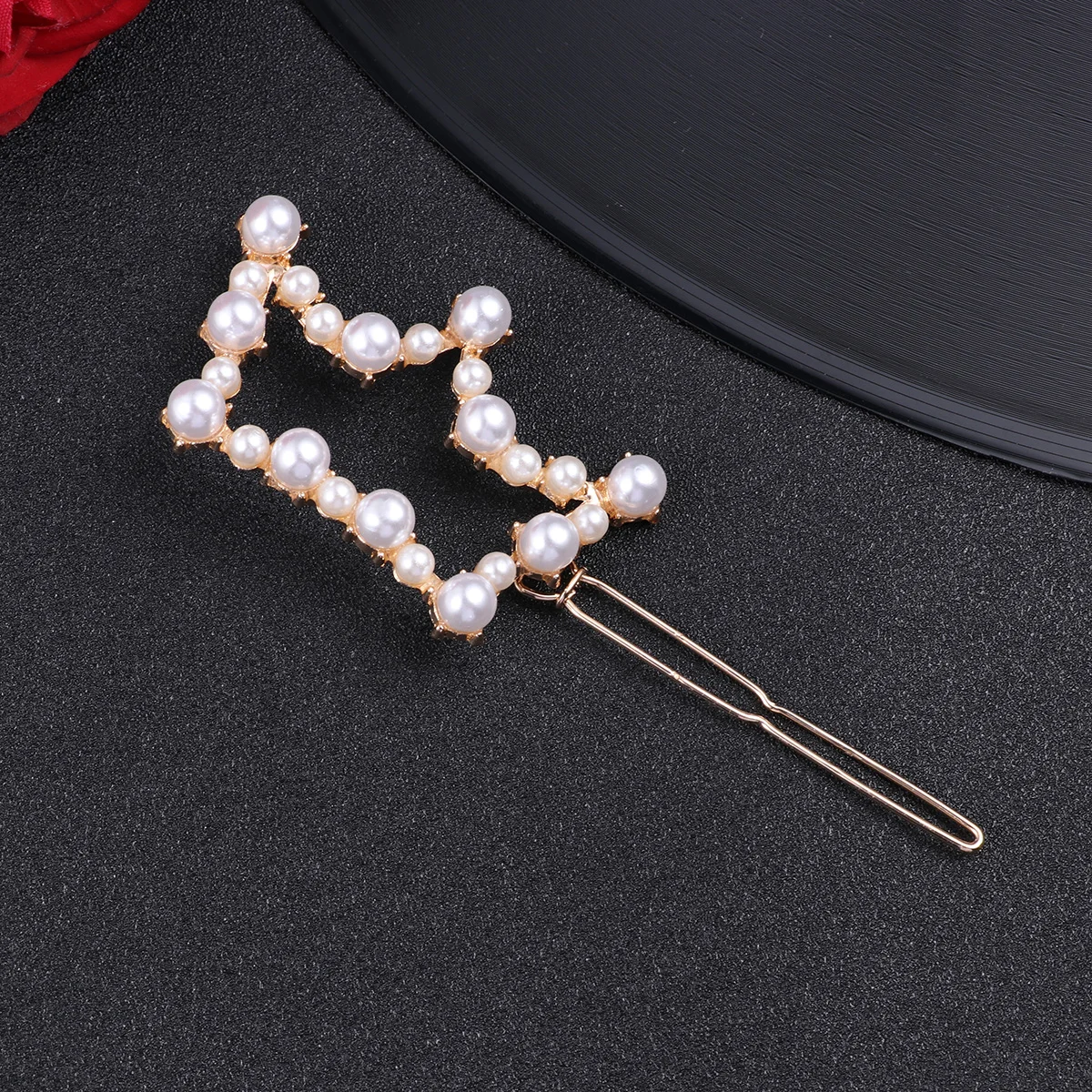 

Crown Hairpin Pearl Pins Decorative Headpiece White Barrettes Women Hair Clips Geometric Design Elegant Appearance Wedding Party