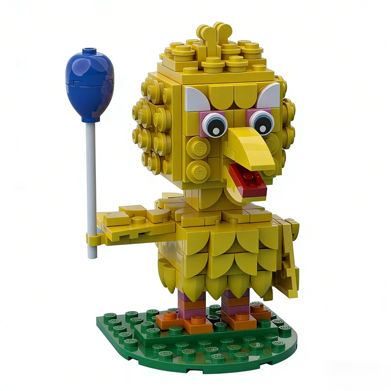 212 قطعة MOC Brickheadz الطيور الكبيرة السمسم St نموذج اللبنات هدايا عيد الميلاد العمارة لتقوم بها بنفسك اللعب فكرة الإبداعية التعليم