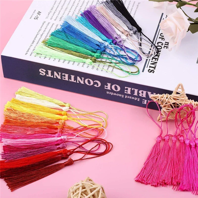 50 Pcs Polyester Silk Tassel Fringe Hanging Rope Silk Tassel Fringe For Sewing Curtains Accessories DIY Crafts Jewelry Making