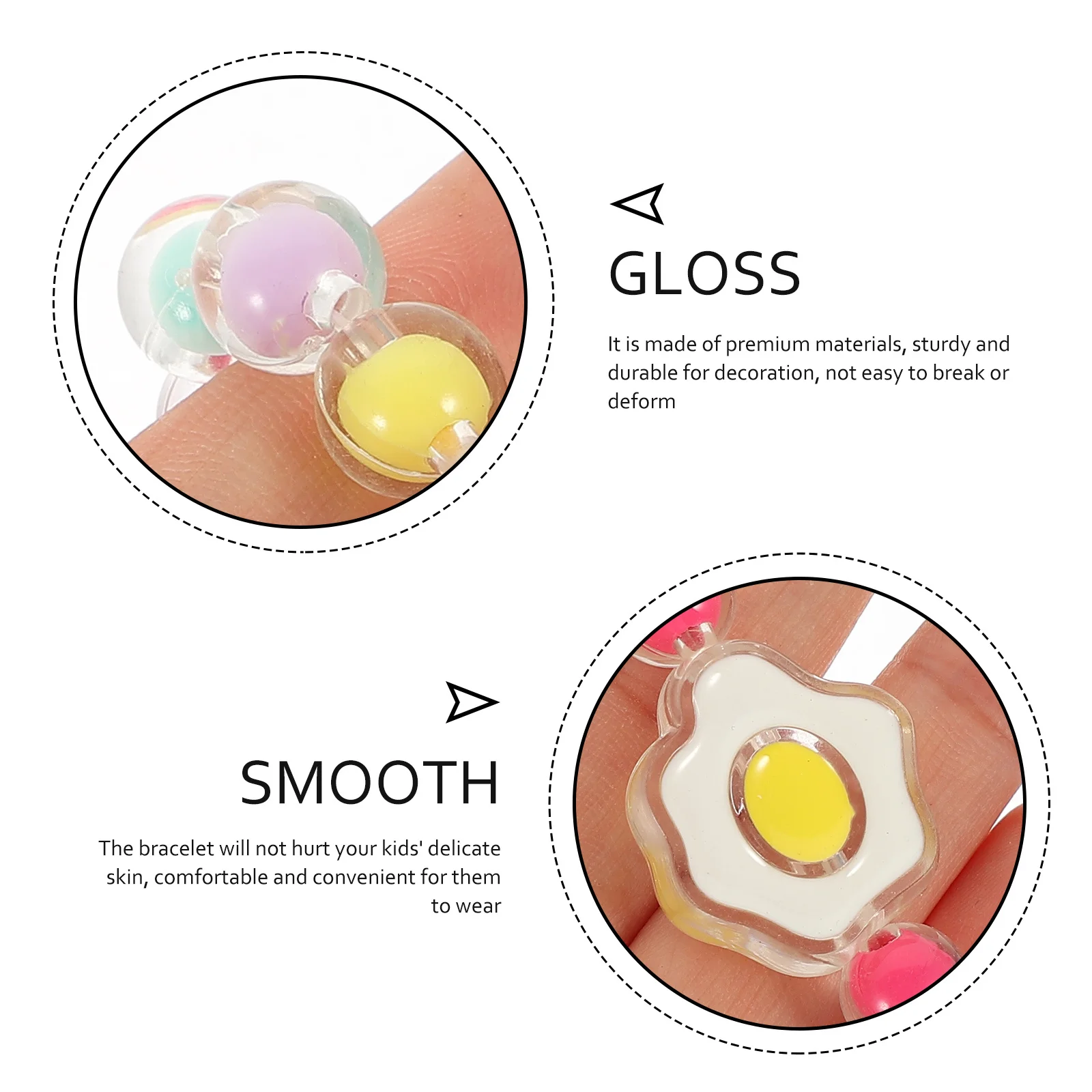 

6Pcs Children Bracelet Set Beaded Elastic Bracelets for Toddlers Soft Comfortable Adjustable Girls Jewelry Shiny Colorful