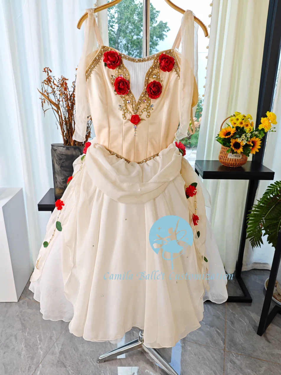 Hochwertiger, maßgeschneiderter Flora's Awakening Variations Ballettaufführungswettbewerb für Erwachsene und Kinder, Gazerock, langer Rock