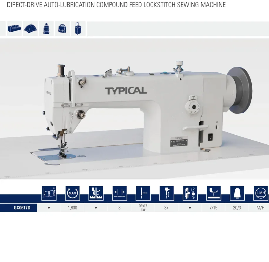 Macchina da cucire a punto annodato tipica industriale GC0617D in Pakistan