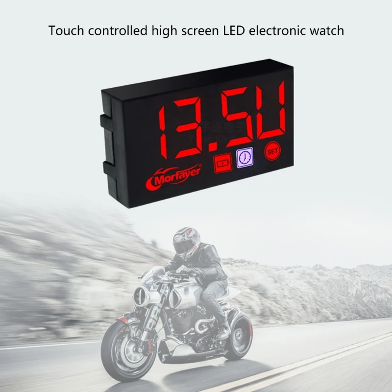 12V Motorcycles Digital Clock Voltmeter Thermometer Motorcycles Accessory 3 In 1 Electronic Meter Waterproof D7YA