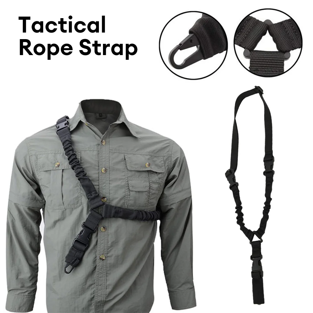 Tactical 2-Point Sling Shoulder Rope Strap Outdoor Nylon Shoulder Strap Adjustable Length Metal Buckle Belt Hunting Accessories