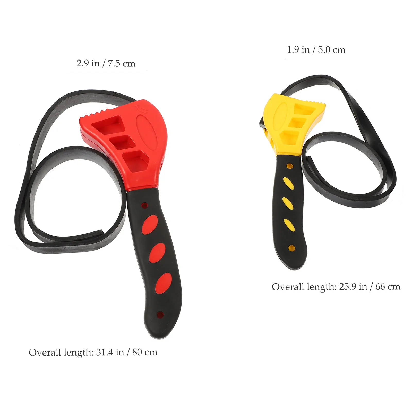 2pcs Multi-Functional Rubber Strap Wrench Set For Oil Filter Fuel Filter Shower Head Removal Heavy Duty Plumbing Tool