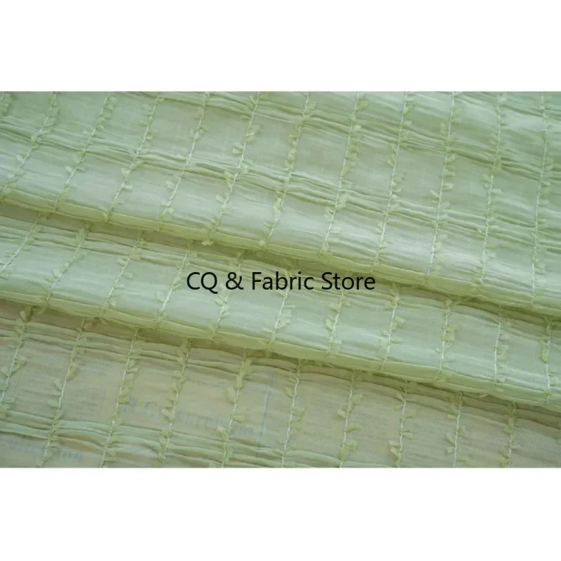 قماش شيفون جاكار مربع صغير طازج تول ناعم للربيع والصيف قميص نسائي فستان ملابس قماش صناعة يدوية قماش ذاتي الصنع