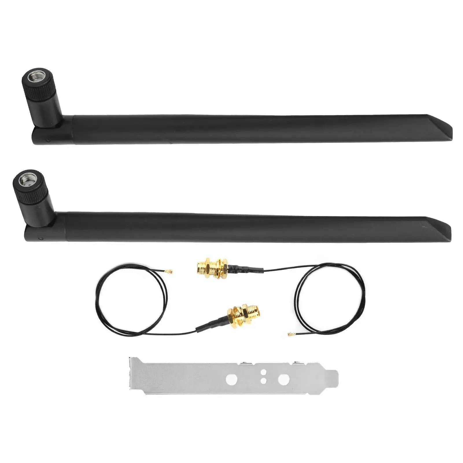 2Pcs IPEX4  SMA Cable + 2Pcs 8dBi Antenna  for m .2 WiFi for laptop External Extension