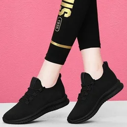 Women's Breathable Non-slip Platform Fashion 2024 Autumn New Casual Shoes Korean Running Shoes Black Sneakers Shoes for Women