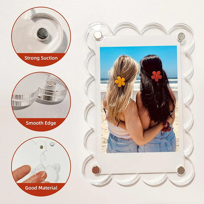 Acrylic Fridge Magnetic Frame Double Sided Refrigerator Magnet Picture Frame Fridge Photo Frame Clear Display Home Decoration