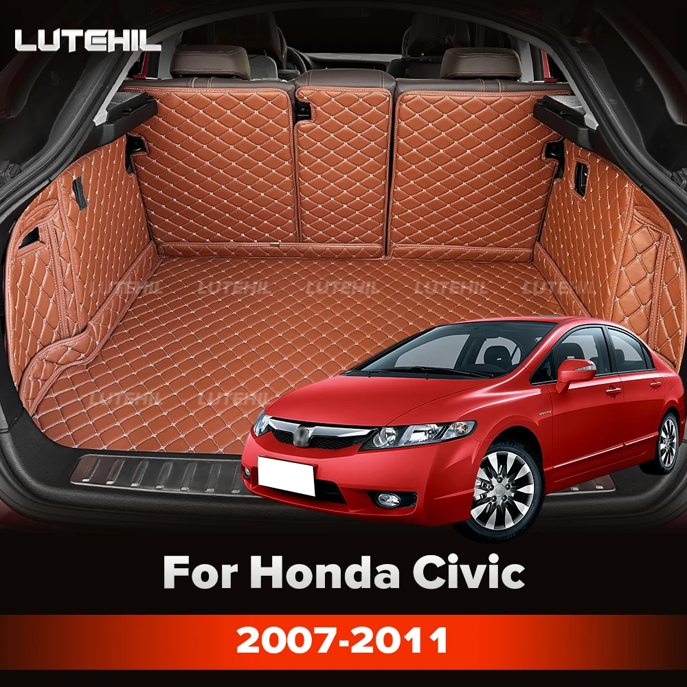 Cargo Liner For Honda Civic 2007-2011 10 09 Car Trunk Mats Carpet With Backrest Protectors Cargo Mats Accessories Waterproof