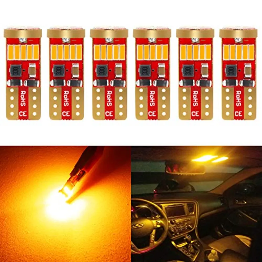 194 LED Bulbs Super Bright Miniature 168 12961 12396 T10 WY5W Wedge Replacement for Interior Dome Map Parking Side Marker Mirro