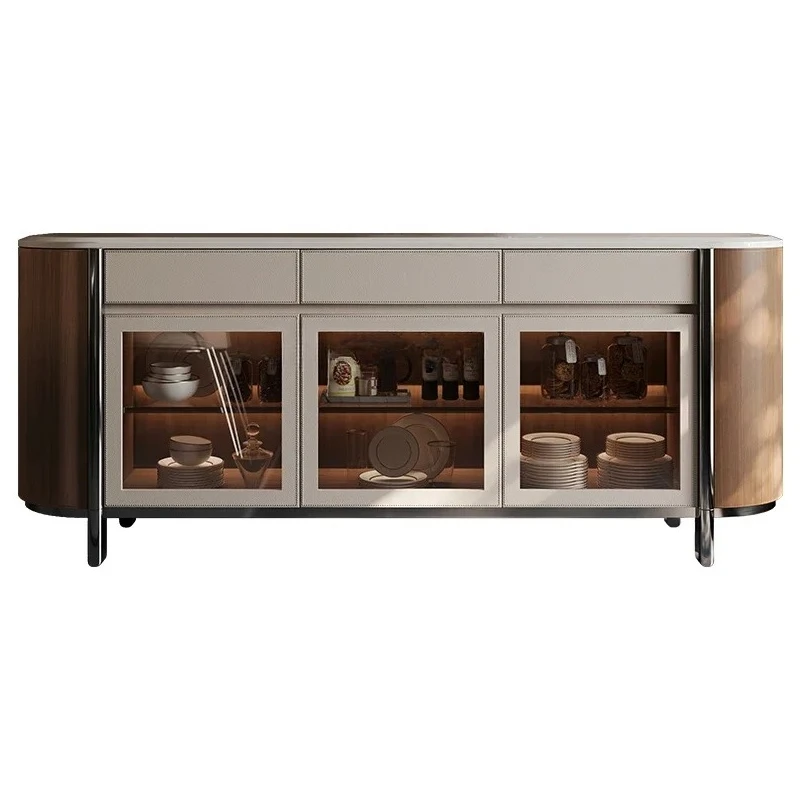 

Natural luxury stone dining side cabinet luxury villa light luxury locker designer entrance cabinet