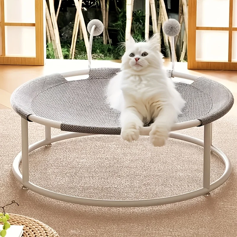 

Elevated Cat Bed - 360° Wrapping Cave with Removable Cushion, Breathable Polyester, Orthopedic Support for Arthritic Senior Cats