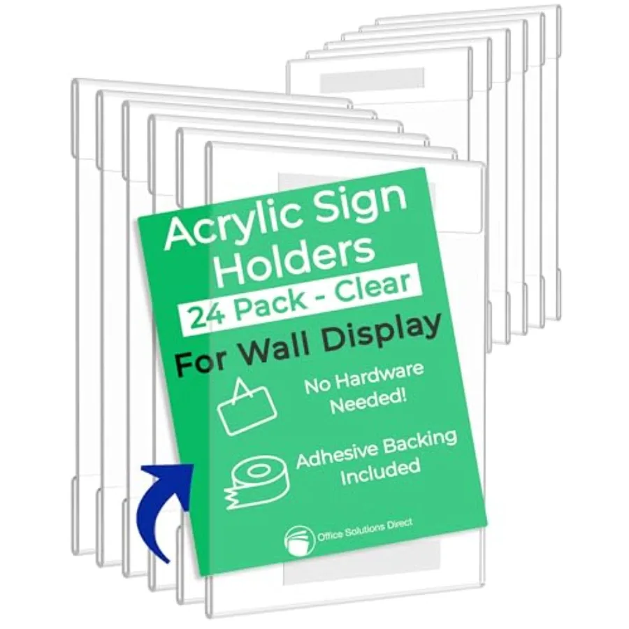 

Acrylic Sign Holder 8.5 x 11 [Set of 24] for Wall Display Clear Sign Holders 8.5x11 Acrylic Sign Holder Plastic Document Holder