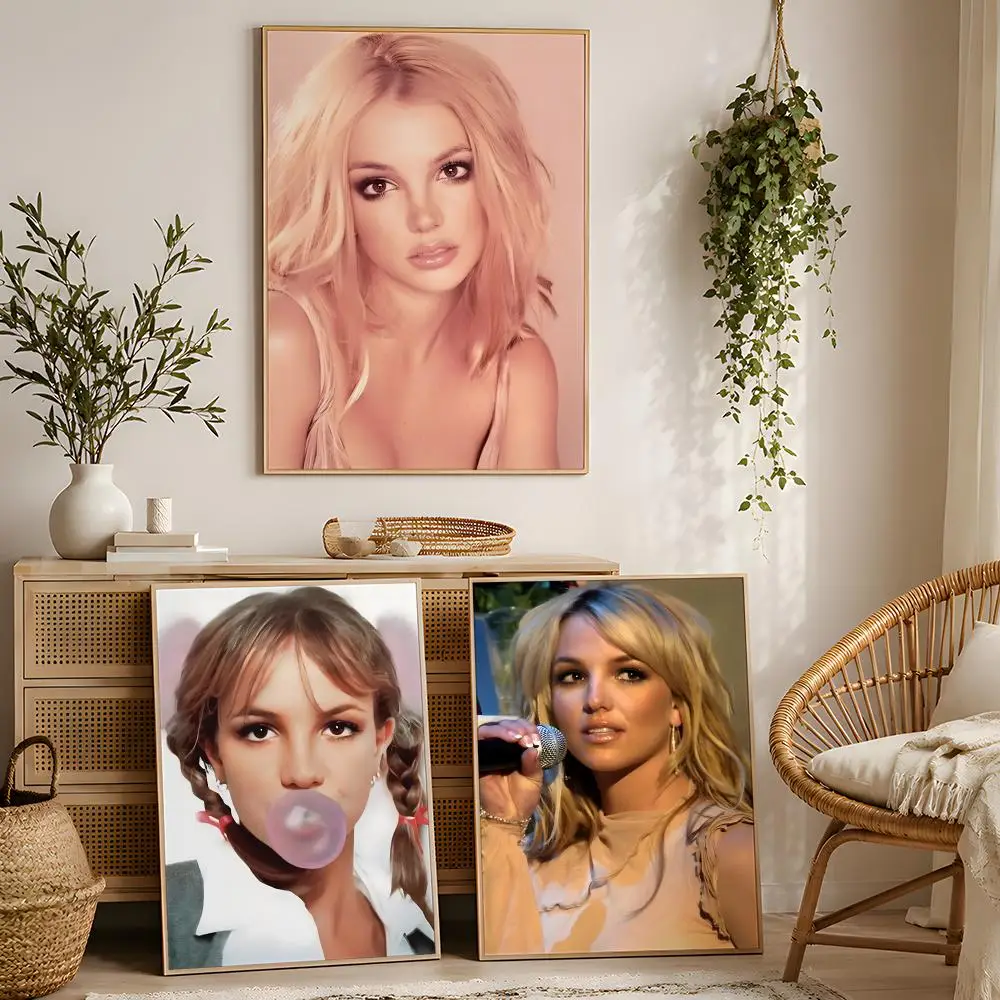 Singer B-Britney Spears Painting Calligraphy Stylized Art Textured Canvas Mural For Bedroom Living Room Interior Wall Decoration