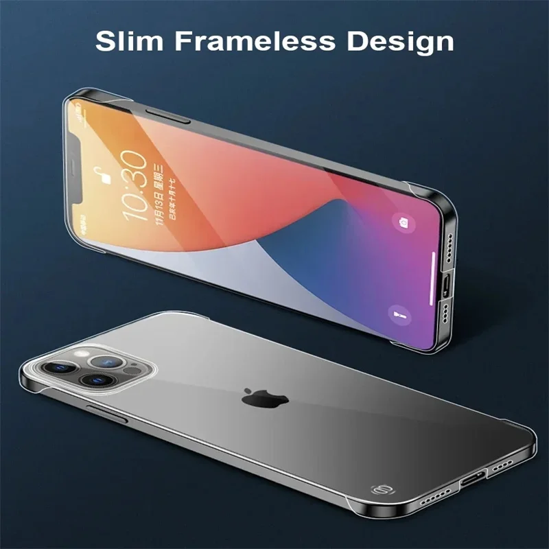 아이폰 17 16E 15 13 12 11 14 16 17 Pro Max XSMAX X XR XS SE 7 8 Plus용 투명 하드 프레임리스 케이스