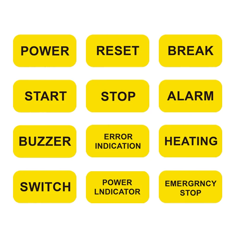 10Pcs/Bag English Warning Stickers for Mechanical Equipment, Power Switch Start-Stop Stickers