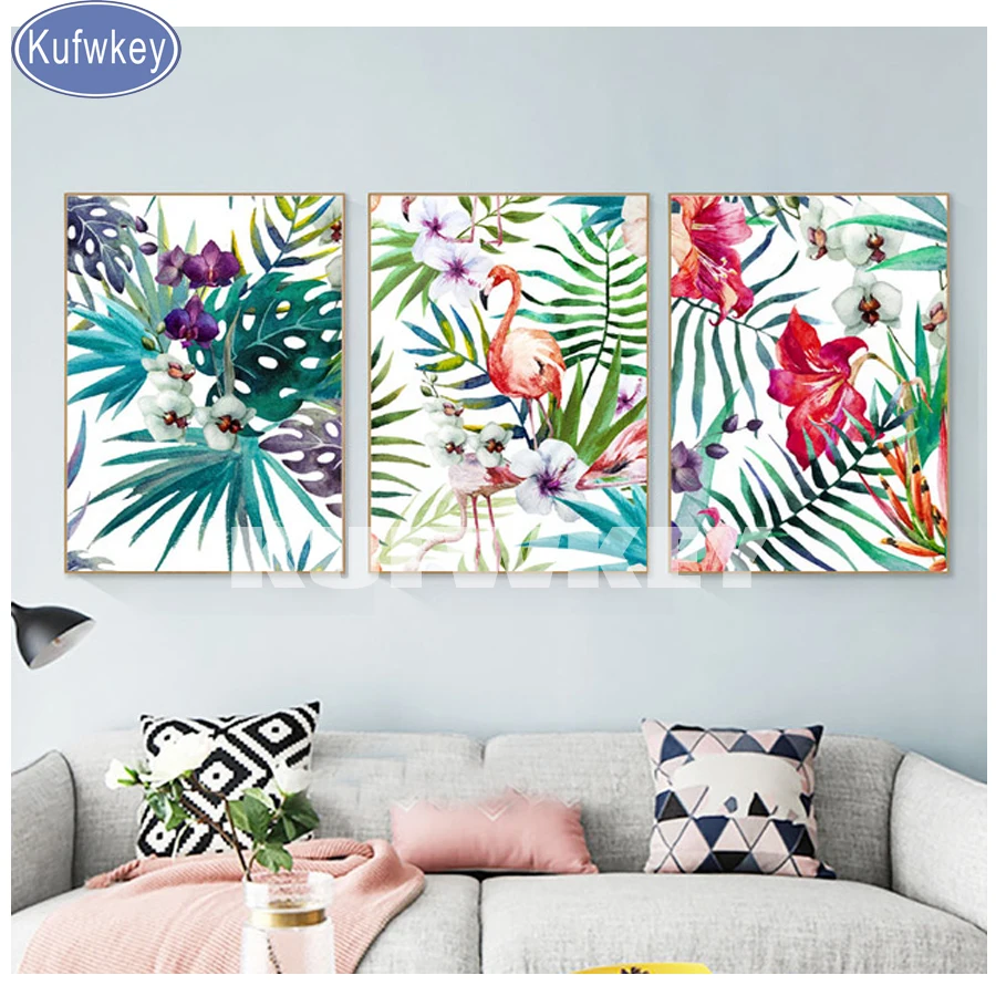 

DIY 5D Diamond Painting 3 pcs"Flamingos"Cross Stitch embroidery Orchid Patterns Mosaic picture of Rhinestone,wall stickers,decor